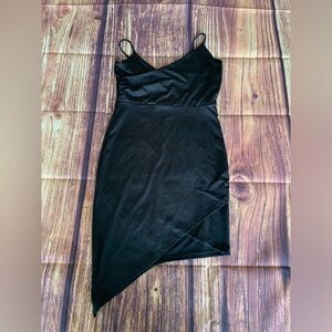 Image Nation Junior's Sleeveless Pullover Asymmetric Black Dress Size: XS